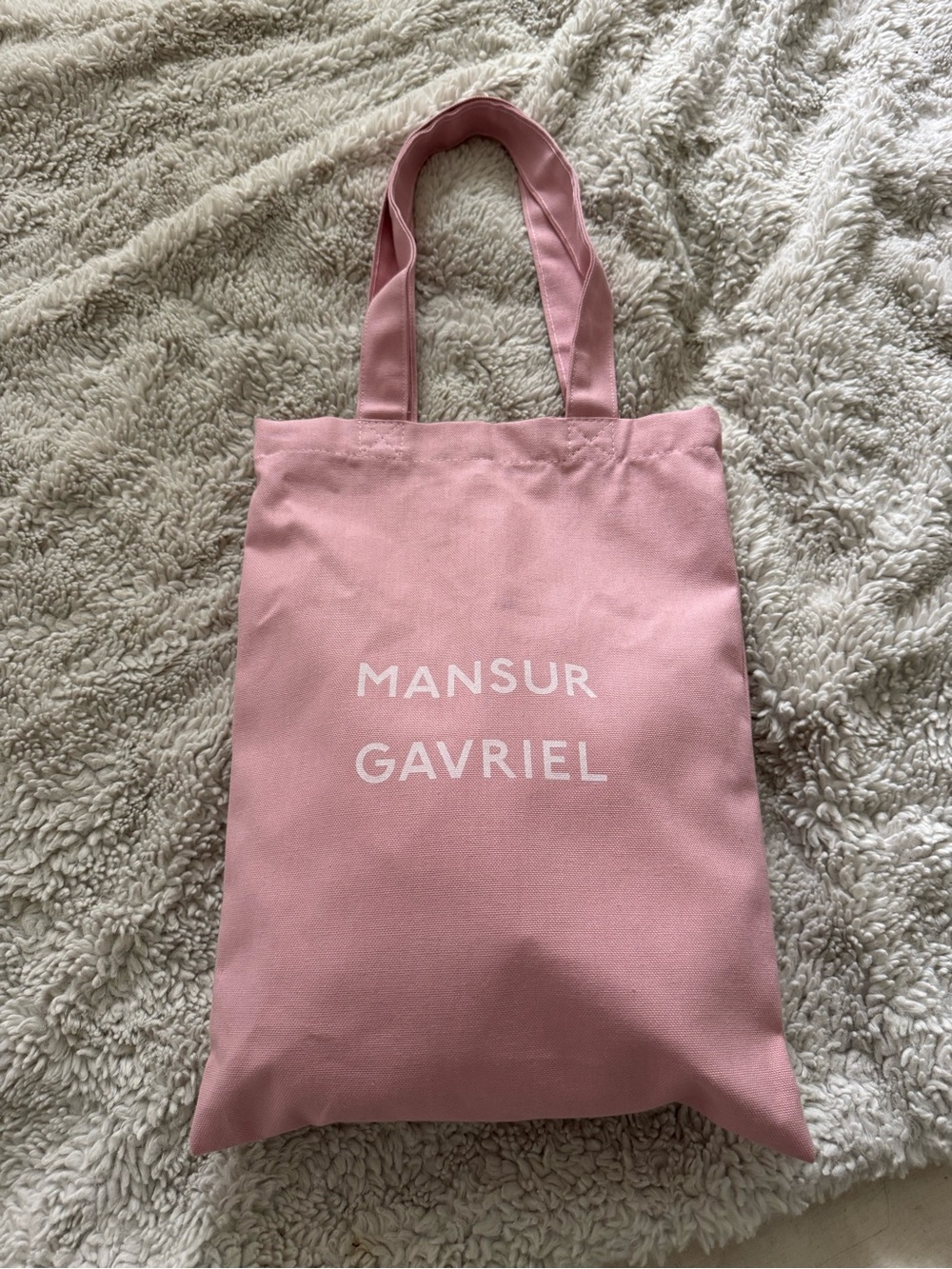 Mansur Gavriel Light Pink Canvas Tote with Logo